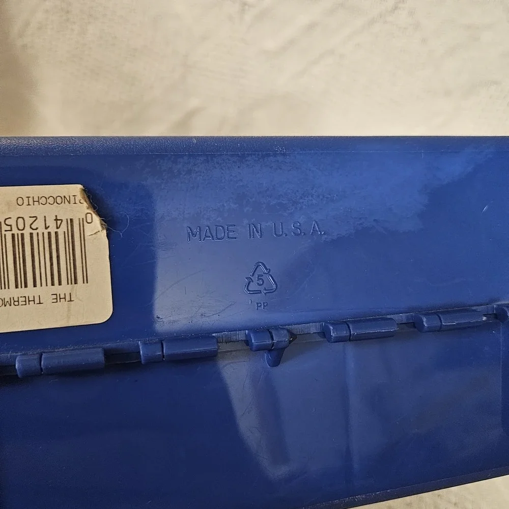 Vintage Disney Pinocchio Plastic Thermos Lunch Box Blue 90s Kidcore Handle